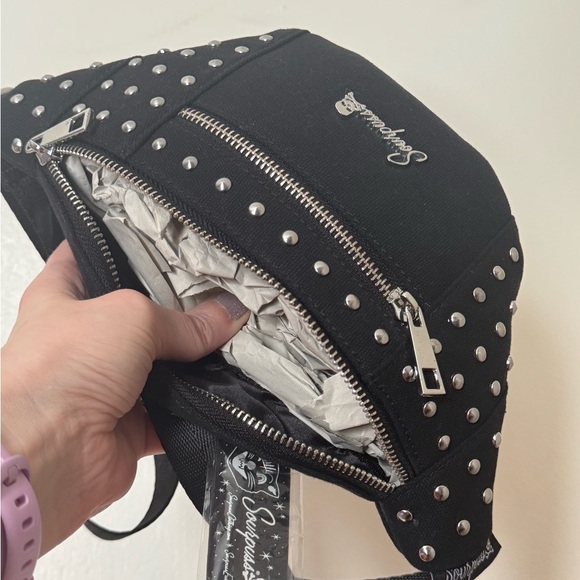 Sourpuss Black Studded Waist Bag - Picture 5 of 8